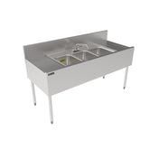 Perlick TSF60M3-DB TSF Series Underbar Multi-tank Sink Unit Three 18 Gauge Stainless Steel Compartment