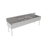 Perlick TSF96M3-DB TSF Series Underbar Multi-tank Sink Unit Three 18 Gauge Stainless Steel Compartment