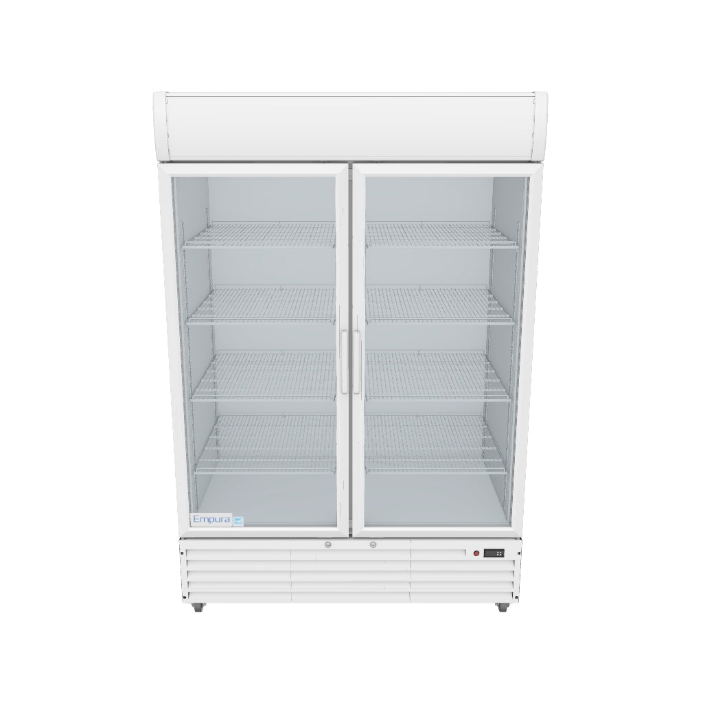 Empura 52" White Swing Glass 2 Door Merchandiser Refrigerator 3D View