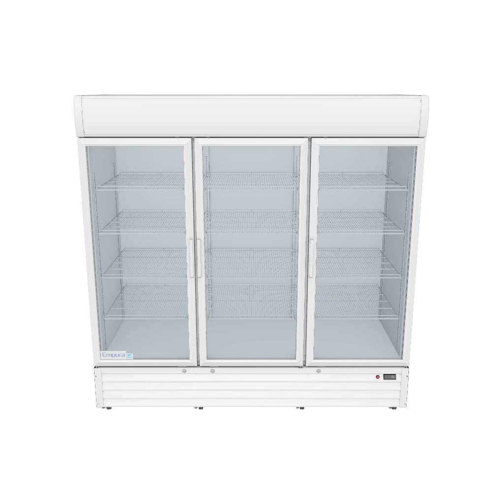 EGM_75W  White Swing Glass 3 Door Merchandiser Refrigerator 3D View