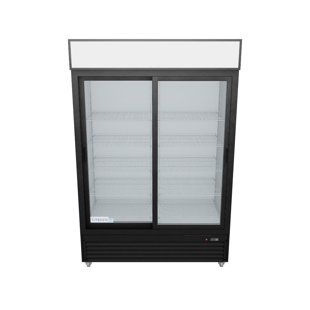 ESM 42B Black Sliding Glass 2 Door Merchandiser Refrigerator 3D View