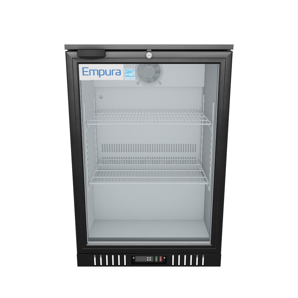 Empura 24" Black Swing Glass Door Countertop Merchandiser Refrigerator 3D View