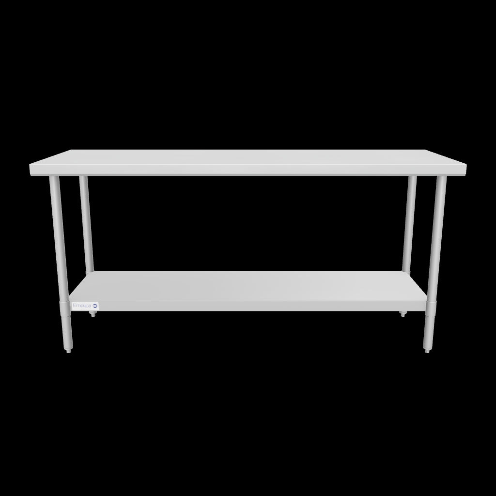 Empura Stainless SWT2472 Work Table 72"W X 24"D X 35"H Super Duty No Backsplash