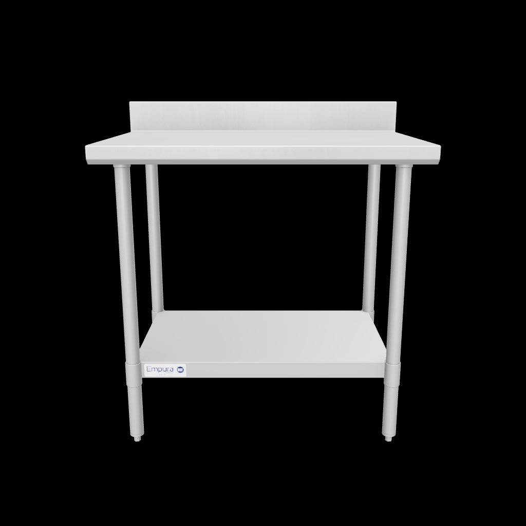 Empura Stainless SWT4B2436 Work Table 36"W X 24"D X 35"H Super Duty 4 Inch Backsplash
