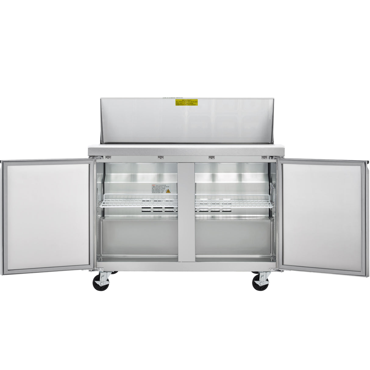 Showmaker S-SP48 Refrigerated Sandwich/Salad Prep Table 2 Solid Swing Doors 46.8"W X 29.5"D X 41.5"H