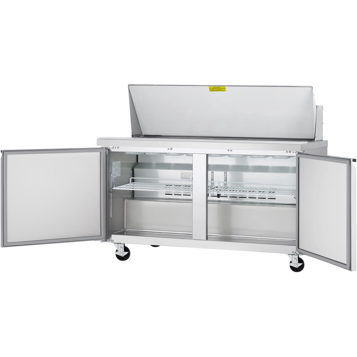 Showmaker S-SP60M Refrigerated Sandwich/Salad Mega Top Prep Table 2 Solid Swing Door