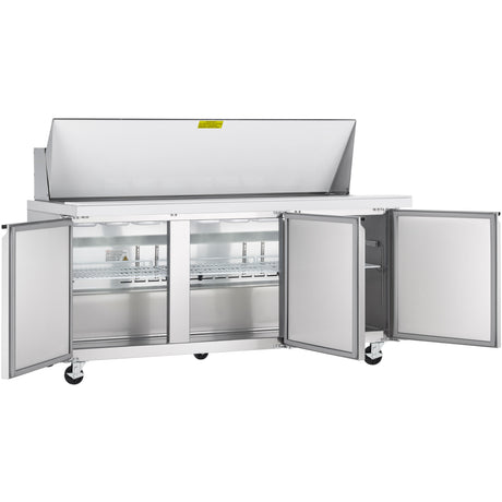 Showmaker S-SP70M Refrigerated Sandwich/Salad Mega Top Prep Table 3 Solid Swing Door