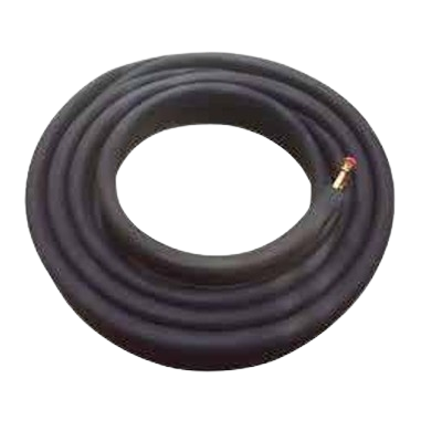 Black rubber air hose with brass valve fitting for Scotsman insulated line set