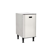 White metal machine stand with black legs and reversible locking door for Stainless Steel HID31216