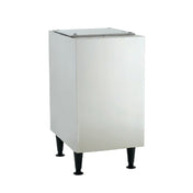 White commercial ice storage bin on adjustable legs for Scotsman HST16B-A machine stand