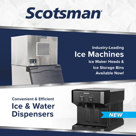 Scotsman industry-leading ice machines and water dispensers, featuring ice maker heads, storage bins, and efficient ice and water dispensing solutions