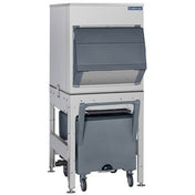 Commercial ice storage bin with mobile cart system for Scotsman Ice Express Transport