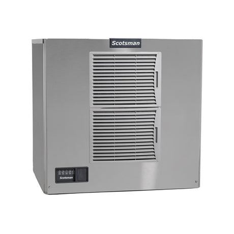 Stainless steel Scotsman MC0830MA-3 ice maker with ventilation panels in cube style design