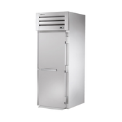 Stainless steel True Refrigeration STA1FRI-1S Roll-in Freezer with solid door and cooling unit
