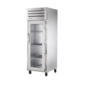 Commercial stainless steel refrigerator with glass door and adjustable shelving, True STA1H-1G Spec Series Heated Cabinet