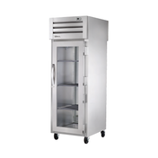 Commercial stainless steel refrigerator with glass door and adjustable shelving STA1RPT-1G-1S-HC