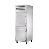 Stainless steel True Refrigeration STA1RPT-2HS-1G-HC pass-thru refrigerator with wheels