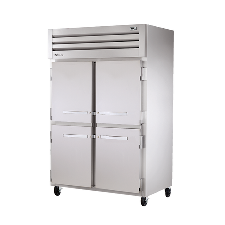 Stainless steel heated cabinet on wheels, True Refrigeration STA2H-4HS with four doors