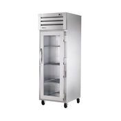 Stainless steel heated cabinet with glass door and adjustable shelving True Refrigeration STR1H-1G