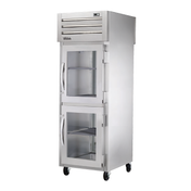 Stainless steel True Refrigeration STR1RPT-2HG-1S-HC SPEC SERIES® refrigerator with glass doors