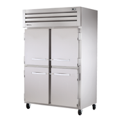 Stainless steel True Refrigeration STR2F-4HS-HC Spec Series Freezer on wheels with four doors
