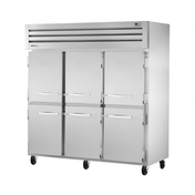 Commercial stainless steel True Refrigeration STR3F-6HS Spec Series freezer on wheels