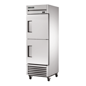 Stainless steel True Refrigeration T-23F-2-HC Freezer with two doors on wheels