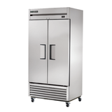 Stainless steel True Refrigeration T-35F-HC freezer reach-in on wheels with double doors