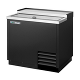 Black commercial bottle cooler with stainless steel lid from True Refrigeration Plate Chiller Froster