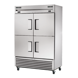 Stainless steel True Refrigeration T-49DT-4-HC refrigerator freezer on wheels with four doors