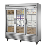 Three-door True Refrigeration T-72FG-HC~FGD01 freezer with stainless steel and glass doors