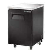 Black True Refrigeration TBB-1-HC Back Bar Cooler on wheels for commercial use