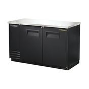 Black True Refrigeration TBB-2-HC Back Bar Cooler with stainless steel top and two doors