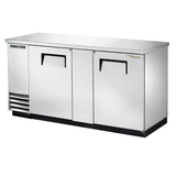 Stainless steel True Refrigeration TBB-3-S-HC back bar cooler with two solid doors