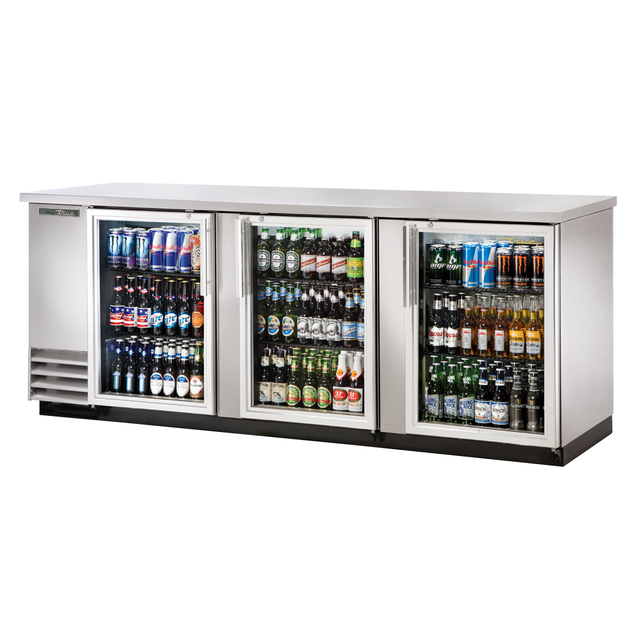 True Refrigeration TBB-4G-S-HC-LD Back Bar Cooler Three-section 90-3/8"W