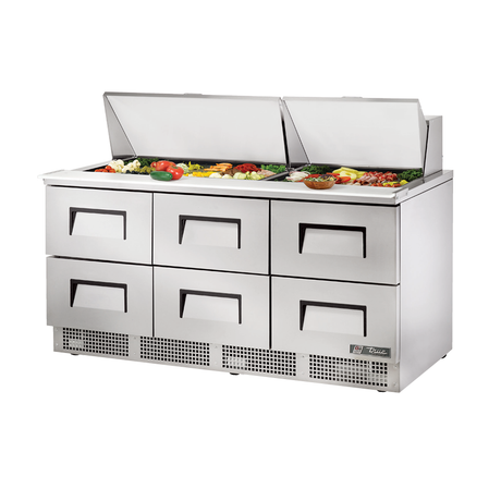 True Refrigeration TFP-72-30M-D-6 Sandwich/Salad Unit Three-section