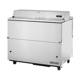 Stainless steel True Refrigeration mobile milk cooler on wheels for efficient storage