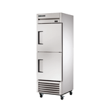 Stainless steel True Refrigeration TS-23F-2-HC Freezer Reach-in with two half-doors on wheels