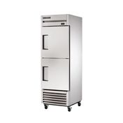 Stainless steel True Refrigeration TS-23F-2-HC Freezer Reach-in with two half-doors on wheels