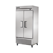 Stainless steel True Refrigeration TS-35F-HC freezer reach-in with double doors on wheels