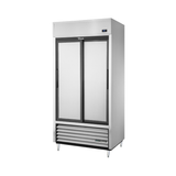 Commercial True Refrigeration TSD-33-HC with stainless steel sliding doors for durability