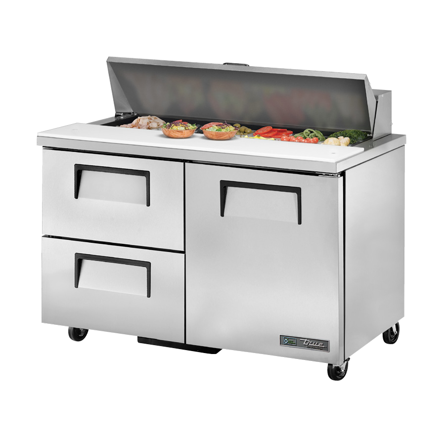 True Refrigeration TSSU-48-12D-2-HC_LH Sandwich/Salad Unit (12) 1/6 Size (4"D) Poly Pans