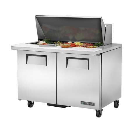 True Refrigeration TSSU-48-18M-B-HC Mega Top Sandwich/Salad Unit (18) 1/6 Size (4"D) Poly Pans