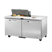 Stainless steel True Refrigeration TSSU-60-08-HC~SPEC3 Sandwich Salad Unit with two doors