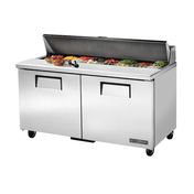 Stainless steel Sandwich Salad Unit True Refrigeration TSSU-60-16-HC with hinged lid