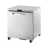Stainless steel True Refrigeration undercounter refrigerator on wheels with digital display