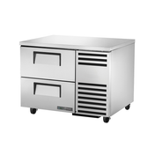 Stainless steel True Refrigeration deep undercounter refrigerator with two drawers and vents