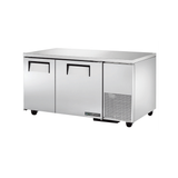 Stainless steel True Refrigeration deep undercounter refrigerator with two doors