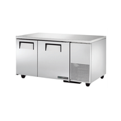 Stainless steel True Refrigeration deep undercounter refrigerator with two doors