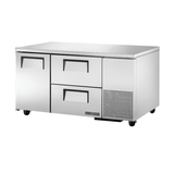 Stainless steel True Refrigeration TUC-60-32D-2-HC deep undercounter refrigerator with drawers